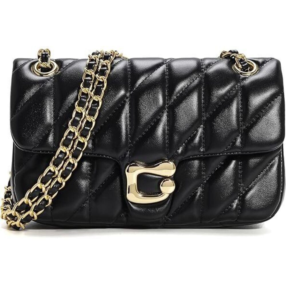 Quilted Crossbody Purse For Women Trendy - Ladies Shoulder Bag Leather Satchel